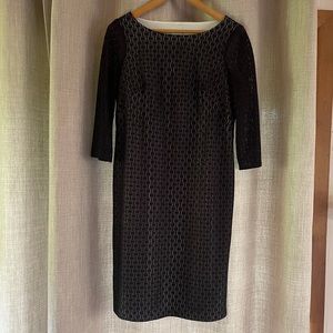 Black Kasper Black Lace Overlay Dress